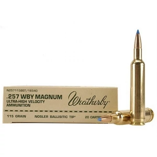 WEATHERBY .257 WBY MAGNUM NOSLER BALLISTIC TIP 7,5G GOLYÓS LŐSZER